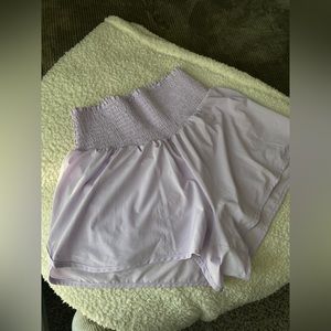 Aerie Offline by Aerie Real Me Smocked Shorts Lavender Purple